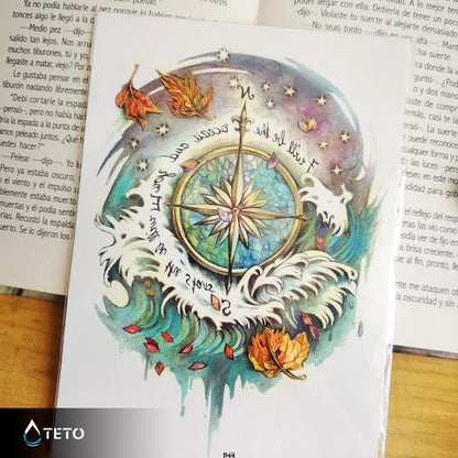 Herbstkompass - TETO Temporäre Tattoos