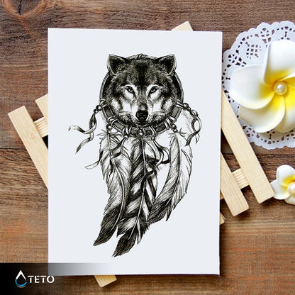 Traumfänger - Wolf - TETO Temporäre Tattoos