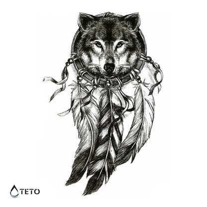 Traumfänger - Wolf - TETO Temporäre Tattoos