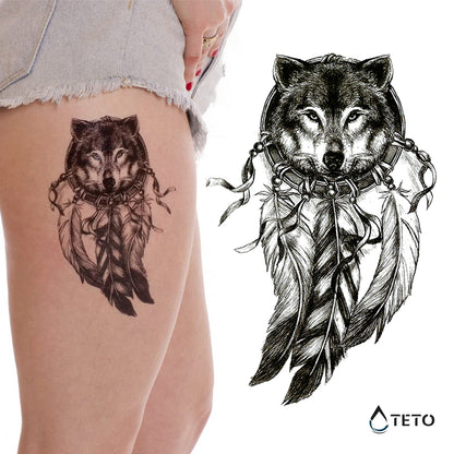 Traumfänger - Wolf - TETO Temporäre Tattoos