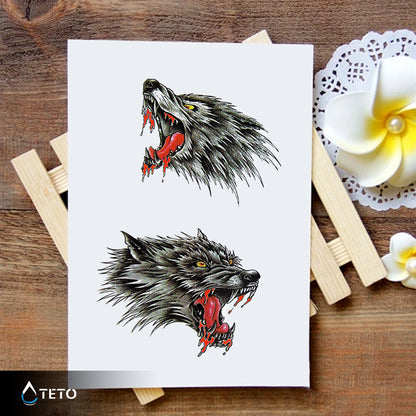 Wütende Wölfe - Set - TETO Temporäre Tattoos