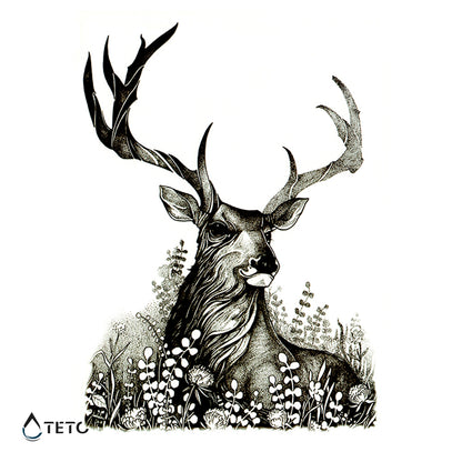 Hirsch im Gras - TETO Temporäre Tattoos