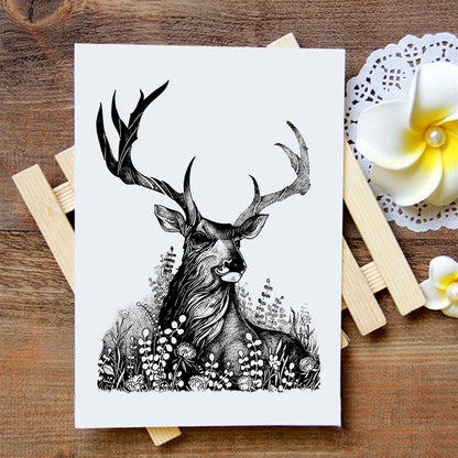 Hirsch im Gras - TETO Temporäre Tattoos