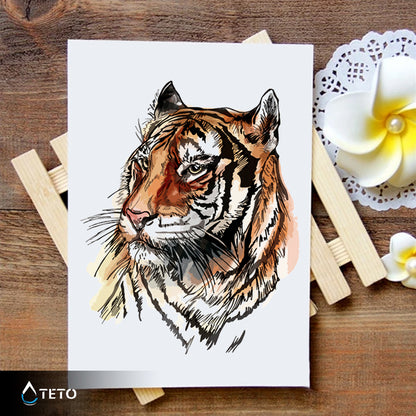Gezeichneter Tiger - TETO Temporäre Tattoos