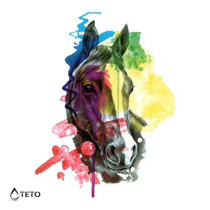 Multicolor-Pferd - TETO Temporäre Tattoos