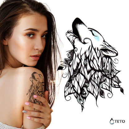 Einheimischer Wolf - TETO Temporäre Tattoos