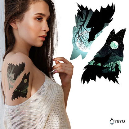 Wölfe - Set - TETO Temporäre Tattoos