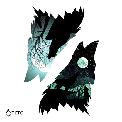 Wölfe - Set - TETO Temporäre Tattoos
