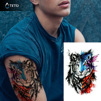 Zweifarbiger Tiger - TETO Temporäre Tattoos