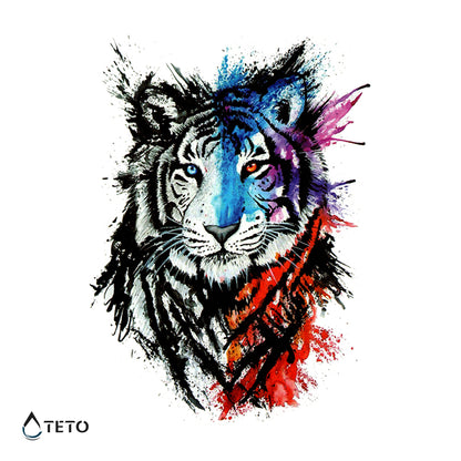 Zweifarbiger Tiger - TETO Temporäre Tattoos