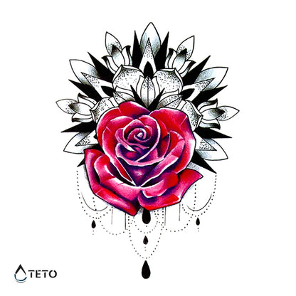 Blume mit Mandala - TETO Temporäre Tattoos