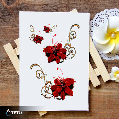 Tropische Blumen - Set - TETO Temporäre Tattoos