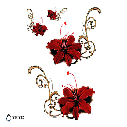 Tropische Blumen - Set - TETO Temporäre Tattoos