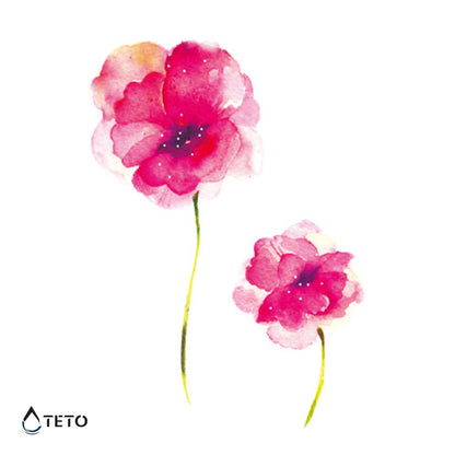 Aquarellblumen - Set - TETO Temporäre Tattoos