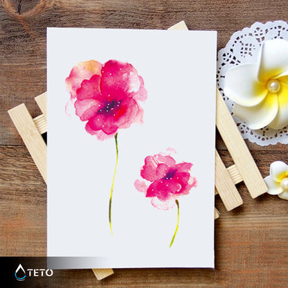 Aquarellblumen - Set - TETO Temporäre Tattoos