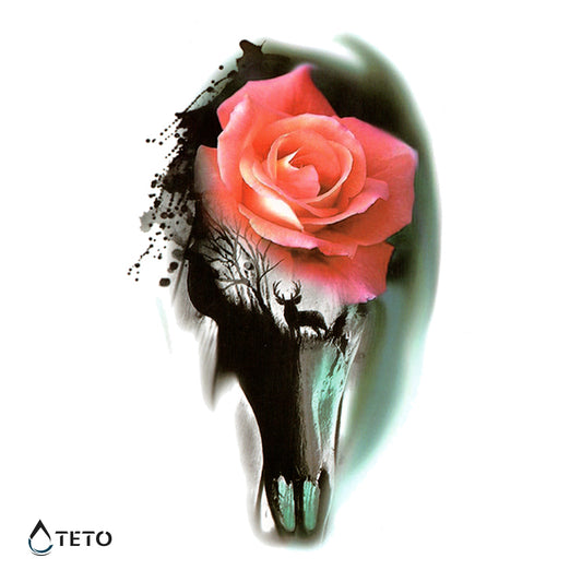 Geheimnisvolle Rose - TETO Temporäre Tattoos