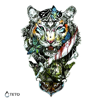 Blutiger Tiger - TETO Temporäre Tattoos