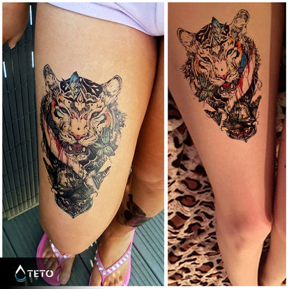 Blutiger Tiger - TETO Temporäre Tattoos