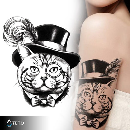 Elegante Katze - TETO Temporäre Tattoos
