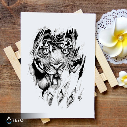 Gefährlicher Tiger - TETO Temporäre Tattoos