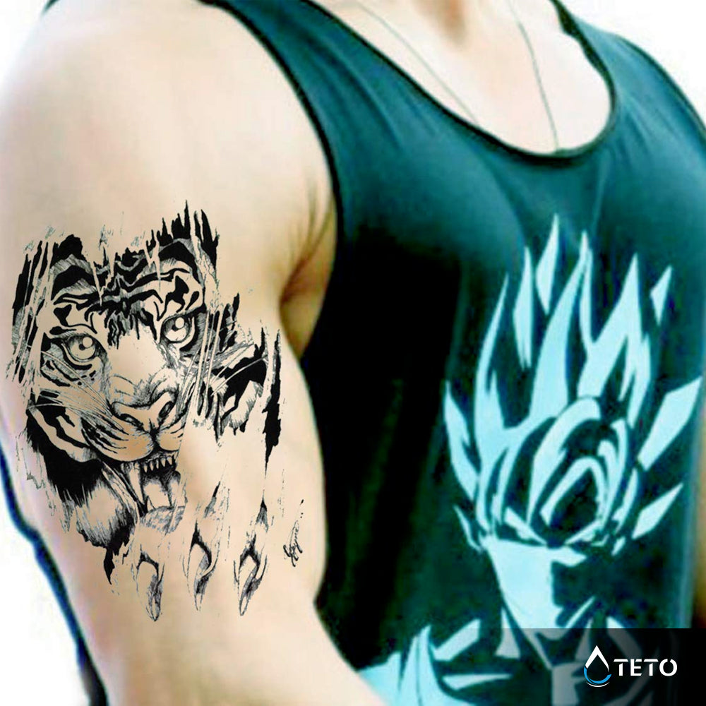 Gefährlicher Tiger - TETO Temporäre Tattoos