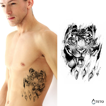 Gefährlicher Tiger - TETO Temporäre Tattoos