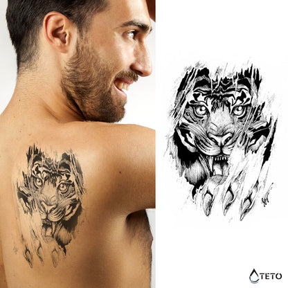 Gefährlicher Tiger - TETO Temporäre Tattoos