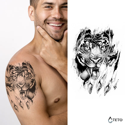 Gefährlicher Tiger - TETO Temporäre Tattoos