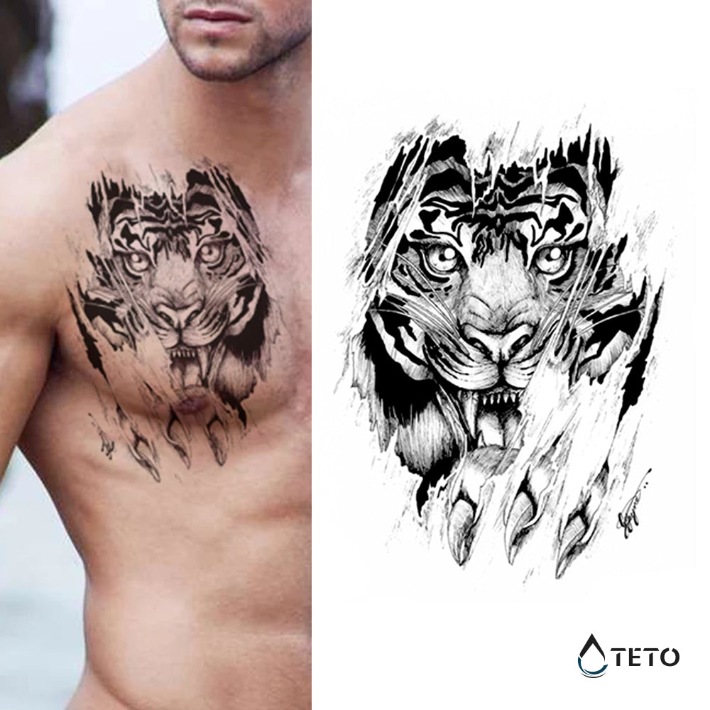 Gefährlicher Tiger - TETO Temporäre Tattoos
