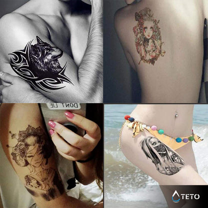 Porträt einer Punkfrau - TETO Temporäre Tattoos