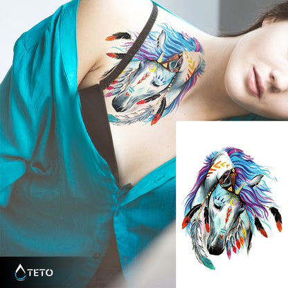 Indigenes Pferd - TETO Temporäre Tattoos