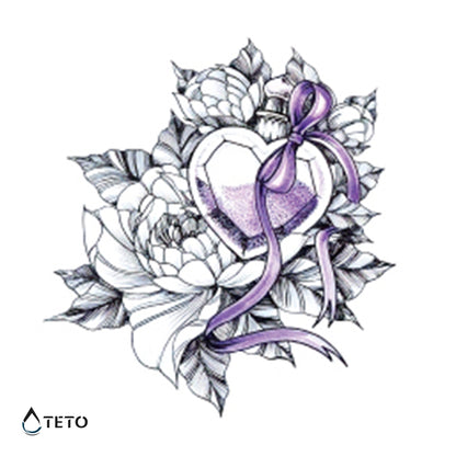 Blume mit Diamant - TETO Temporäre Tattoos