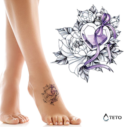 Blume mit Diamant - TETO Temporäre Tattoos