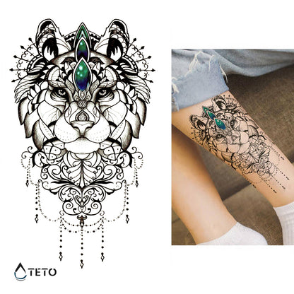 Tiger mit Verzierungen - TETO Temporäre Tattoos
