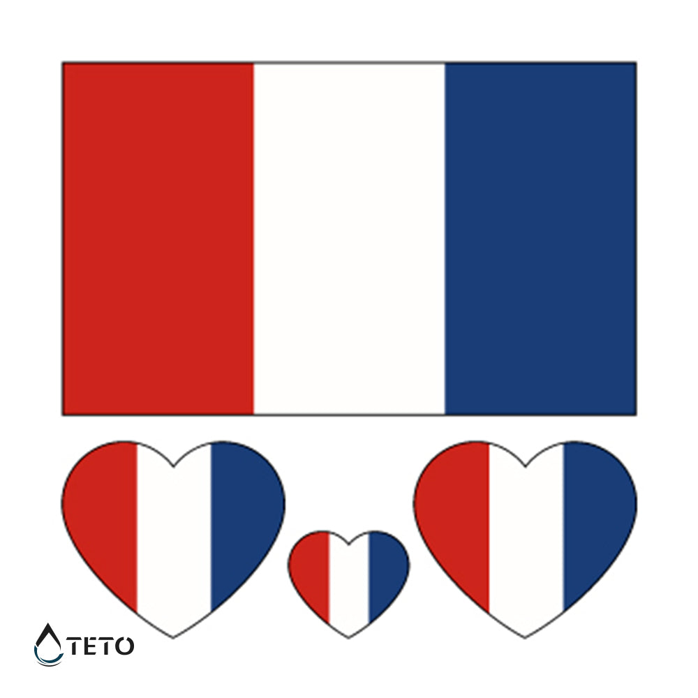 Französische Flagge - Set - TETO Temporäre Tattoos