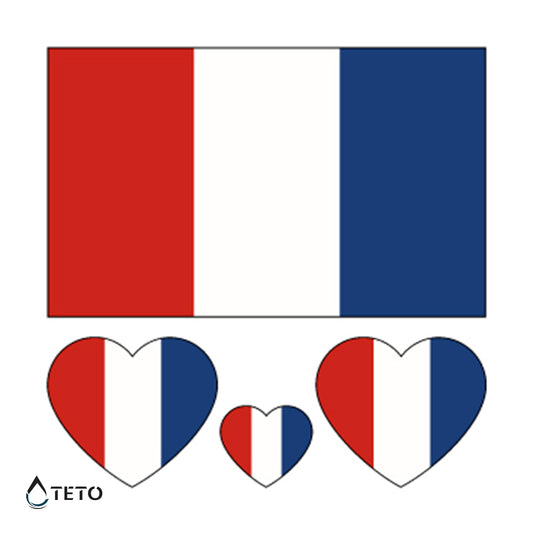 Französische Flagge - Set - TETO Temporäre Tattoos