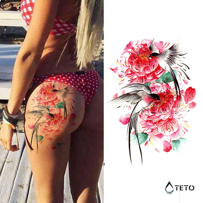 Kolibris mit Blumen - TETO Temporäre Tattoos