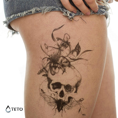 Makabrer Totenschädel - TETO Temporäre Tattoos