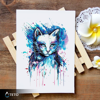 Bunte Katze - TETO Temporäre Tattoos
