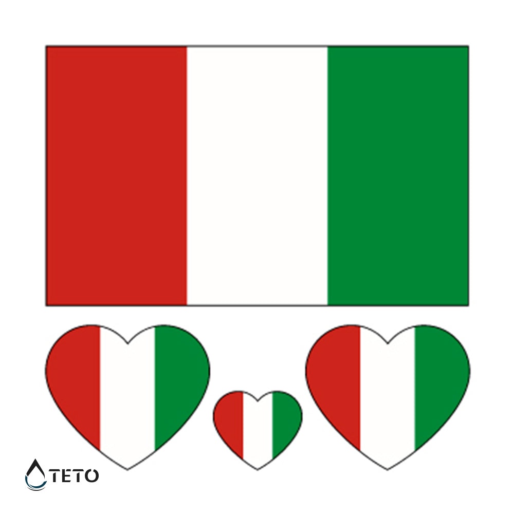 Italienische Flagge - Set - TETO Temporäre Tattoos