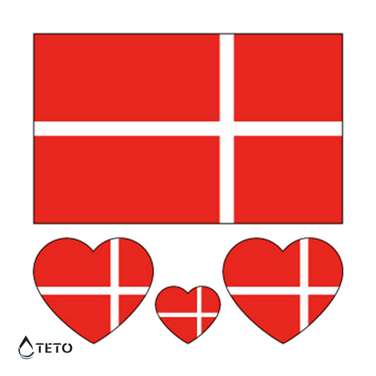 Dänische Flagge - Set - TETO Temporäre Tattoos