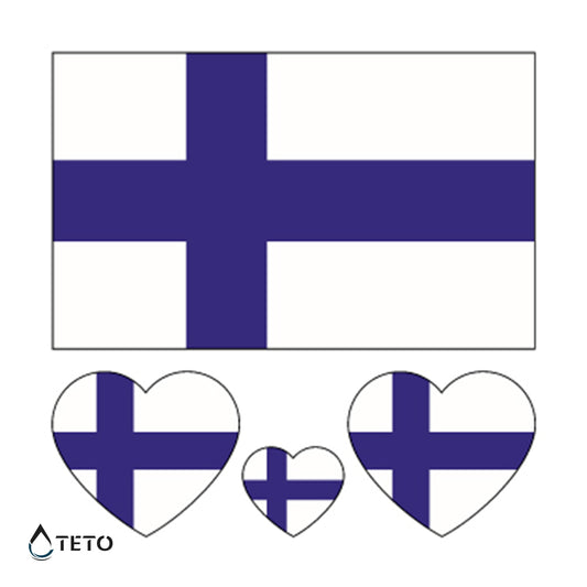 Finnische Flagge - Set - TETO Temporäre Tattoos