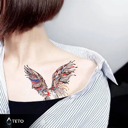 Bunter Vogel - TETO Temporäre Tattoos