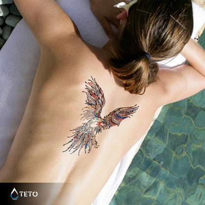 Bunter Vogel - TETO Temporäre Tattoos