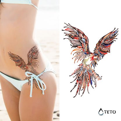 Bunter Vogel - TETO Temporäre Tattoos