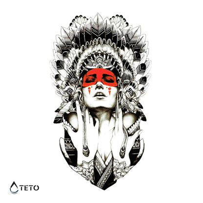 Porträt einer einheimischen Frau - TETO Temporäre Tattoos