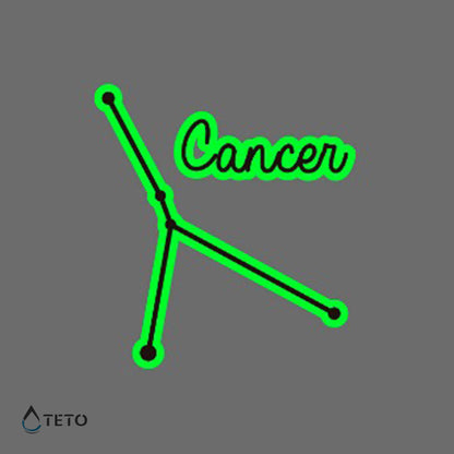 Sternzeichen Krebs – Leuchtet im Dunkeln - TETO Temporäre Tattoos