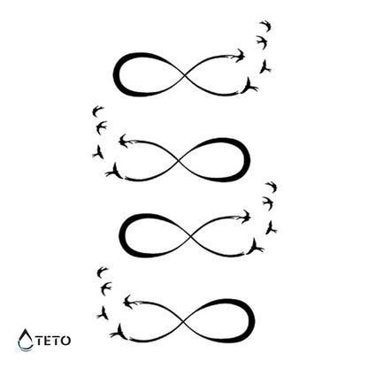 Unendlich mit Vögeln - Set - TETO Temporäre Tattoos