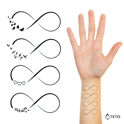 Unendlich - Set – Typ B - TETO Temporäre Tattoos