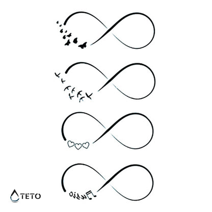 Unendlich - Set – Typ B - TETO Temporäre Tattoos